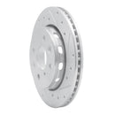 R1 94-00 Kia SPECTRA Front Right Drilled & Slotted Silver Brake Rotor