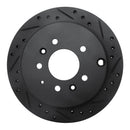 R1 92-06 Mazda 929 Rear Right Drilled & Slotted Black Brake Rotor
