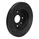 R1 94-02 Ford ASPIRE Front Right Drilled & Slotted Black Brake Rotor