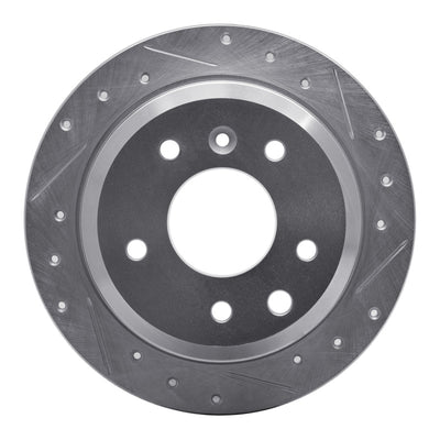 R1 86-89 Jaguar VanDEN PLAS Rear Right Drilled & Slotted Silver Brake Rotor