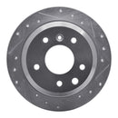 R1 86-89 Jaguar VanDEN PLAS Rear Right Drilled & Slotted Silver Brake Rotor