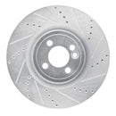 R1 13-13 Mini Cooper (Excl Clubman) Front Right Drilled & Slotted Silver Brake Rotor