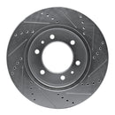 R1 06-10 Hummer H3 Front Left Drilled & Slotted Silver Brake Rotor