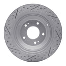 R1 09-20 Genesis G80 Rear Right Drilled & Slotted Geo-Carbon Rotor