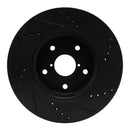R1 -24 Subaru Forester Front Left Drilled & Slotted Black Brake Rotor