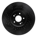 R1 10-16 Hyundai Genesis Coupe Front & Rear Drilled & Slotted Black Brake Rotor Set