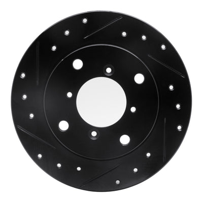 R1 89-94 Suzuki Swift Rear Left Drilled & Slotted Black Brake Rotor