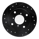 R1 89-94 Suzuki Swift Rear Left Drilled & Slotted Black Brake Rotor