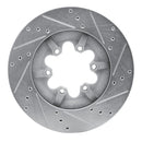 R1 09-12 Chevrolet Colorado Front Left Drilled & Slotted Silver Brake Rotor