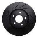R1 08-25 Audi A4 (Mexico) Front Left Drilled & Slotted Black Brake Rotor
