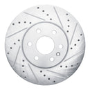 R1 21-22 Chevrolet Colorado Front Right Drilled & Slotted Silver Brake Rotor