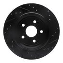R1 11-25 Dodge Durango Front & Rear Drilled & Slotted Black Brake Rotor Set