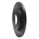 R1 88-94 Buick Regal Rear Right Drilled & Slotted Black Brake Rotor