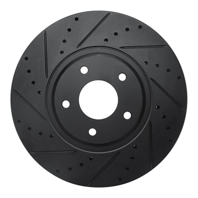 R1 03-05 Nissan Maxima Front Left Drilled & Slotted Black Brake Rotor