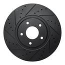R1 03-05 Nissan Maxima Front Left Drilled & Slotted Black Brake Rotor