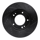 R1 2007-2009 Kia Sorento Front Left Drilled & Slotted Black Brake Rotor