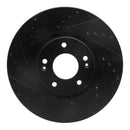 R1 07-12 Hyundai Veracruz Front Left Drilled & Slotted Black Brake Rotor