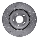 R1 10-16 Hyundai Genesis Coupe Front Right Drilled & Slotted Silver Brake Rotor