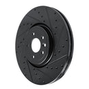 R1 16-24 Jaguar XF Front Right Drilled & Slotted Black Brake Rotor