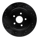 R1 11-25 Dodge Durango Front & Rear Drilled & Slotted Black Brake Rotor Set