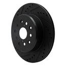 R1 93-98 Toyota Supra Rear Left Drilled & Slotted Black Brake Rotor
