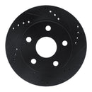 R1 91-94 Toyota Previa Front Right Drilled & Slotted Black Brake Rotor