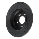 R1 07-13 Mercedes-Benz S550 Rear Right Drilled & Slotted Black Brake Rotor