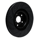 R1 09-11 Lexus IS350 Left Front Drilled & Slotted Black Brake Rotor