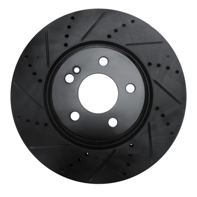 R1 16-23 Mercedes-Benz GLC250 (South America) Rear Left Drilled & Slotted Black Brake Rotor