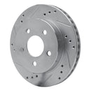 R1 90-92 Ford Taurus SHO Rear Left Drilled & Slotted Silver Brake Rotor