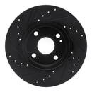 R1 94-02 Mazda Miata Front Right Drilled & Slotted Black Brake Rotor