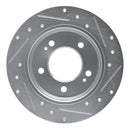 R1 17-25 Hyundai Ioniq Rear Drilled & Slotted Silver Brake Rotor Set