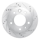 R1 2002-2006 Dodge Sprinter 3500 Front Right Drilled & Slotted Silver Brake Rotor
