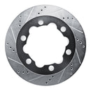 R1 06-25 American Coach Patriot Rear Left Drilled & Slotted Silver Brake Rotor