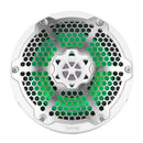 DS18 Hybrid Marine Speaker w/ Driver And RGB LEDs 8in 2-Way 350 Watts RMS 4 ohm White w/ Covers