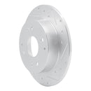 R1 98-02 Acura CL Rear Right Drilled & Slotted Silver Brake Rotor