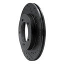 R1 96-98 Suzuki Sidekick Front Right Drilled & Slotted Black Brake Rotor