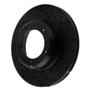R1 90-16 Land Rover Defender (Mexico) Front Right Drilled & Slotted Black Brake Rotor