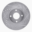 R1 14-23 Ford Fiesta Front Drilled & Slotted Silver Brake Rotor Set