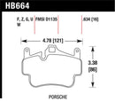 Hawk 06-12 Porsche 911/ Boxter / Cayman DTC-70 Race Brake Pads