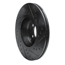 R1 12-18 BMW 228I Front Left Drilled & Slotted Black Brake Rotor