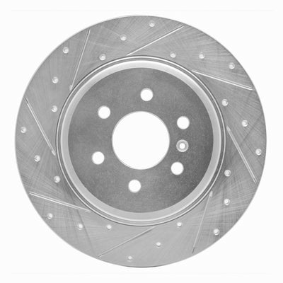 R1 11-15 VPG MV-1 Rear Left Drilled & Slotted Silver Brake Rotor