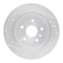 R1 07-12 Lexus ES350 Front & Rear Drilled & Slotted Silver Brake Rotor Set