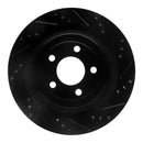 R1 15-23 Ford Mustang Rear Right Drilled & Slotted Black Brake Rotor