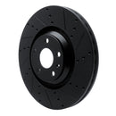 R1 12-15 Audi TTS Quattro Front Right Drilled & Slotted Black Brake Rotor