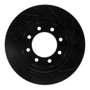 R1 03-08 Dodge Ram 2500 Front Left Drilled & Slotted Black Brake Rotor