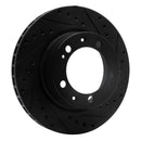 R1 89-97 Porsche 911 Front Right Drilled & Slotted Black Brake Rotor