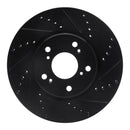 R1 13-22 Honda Accord Coupe Front Right Drilled & Slotted Black Brake Rotor
