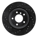 R1 06-15 BMW 335XI Rear Left Drilled & Slotted Black Brake Rotor