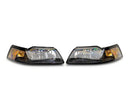 Raxiom 99-04 Mustang Axial Series OEM Style Replacement Headlights- Black Housing (Clear Lens)